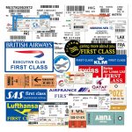 Autocollants Valise Cartes d'Embarquement pack