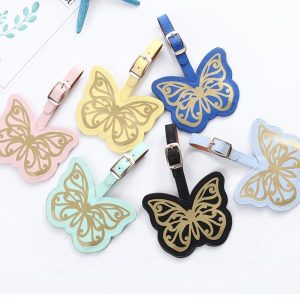 étiquette bagage papillon