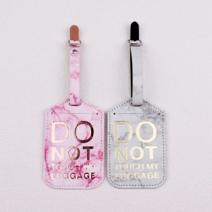 étiquette valise marbre