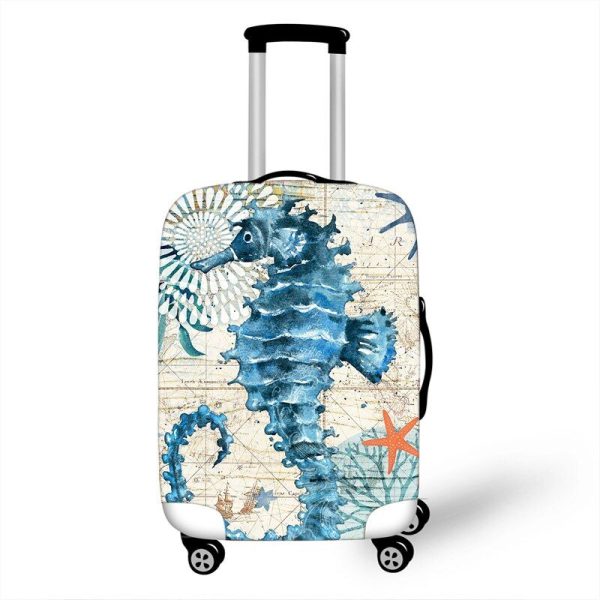 housse de valise design hippocampe