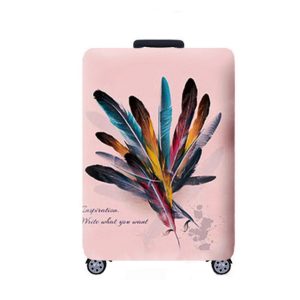 housse de valise motif plumes