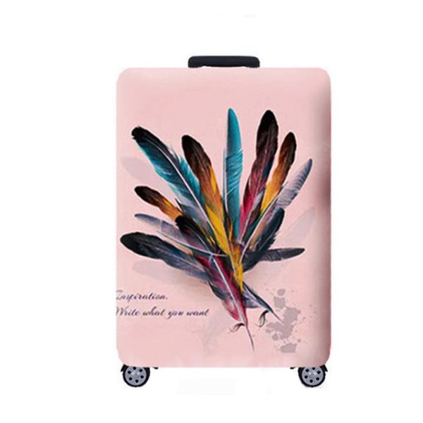 housse de valise motif plumes