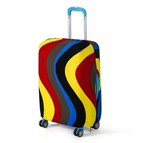 Housse de Valise Vagues Colorées sur une valise