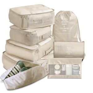 organisateurs de valise beige