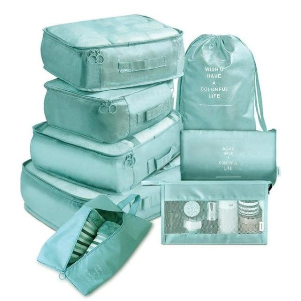 organisateurs de valise turquoise