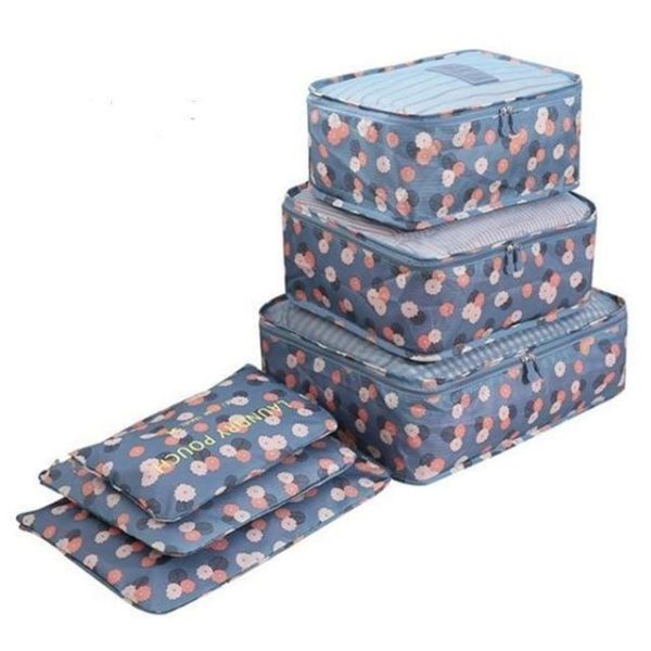 Organisateurs de valise fleurs bleus