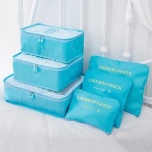 set organisateurs de valise bleu ciel