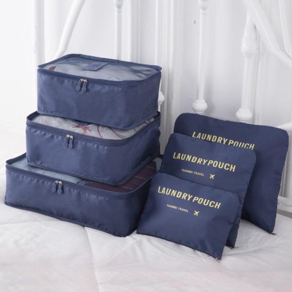 organisateurs de valise set de 6 bleu marine
