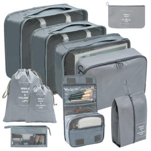 organisateurs de valise gris