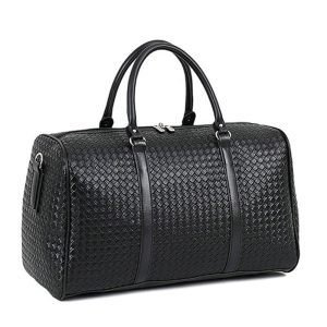 sac de voyage tressé noir élégant