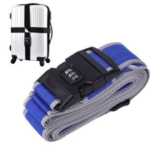 sangle pour valise avec code grise et bleue