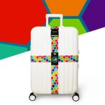 Sangle bagage motif mosaïque colorée