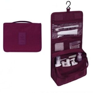 trousse de toilette à suspendre de voyage bordeaux