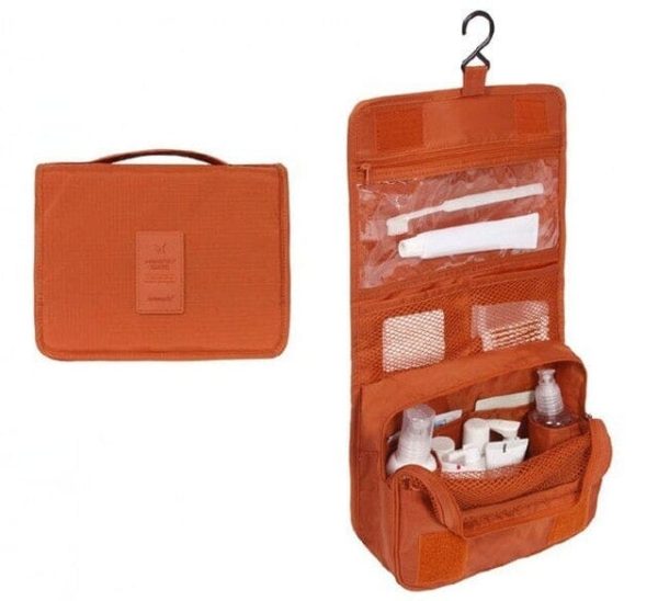 trousse de toilette à suspendre orange
