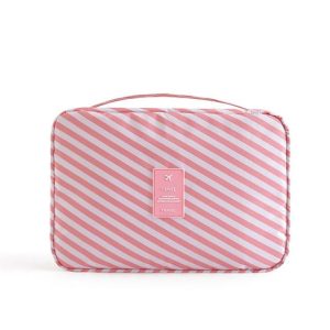 trousse de toilette rayures roses