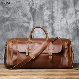 Sac de voyage vintage en cuir véritable